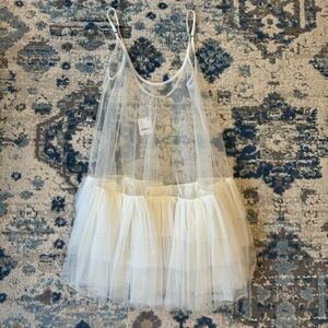 Free People Push Send Ivory Mini Slip